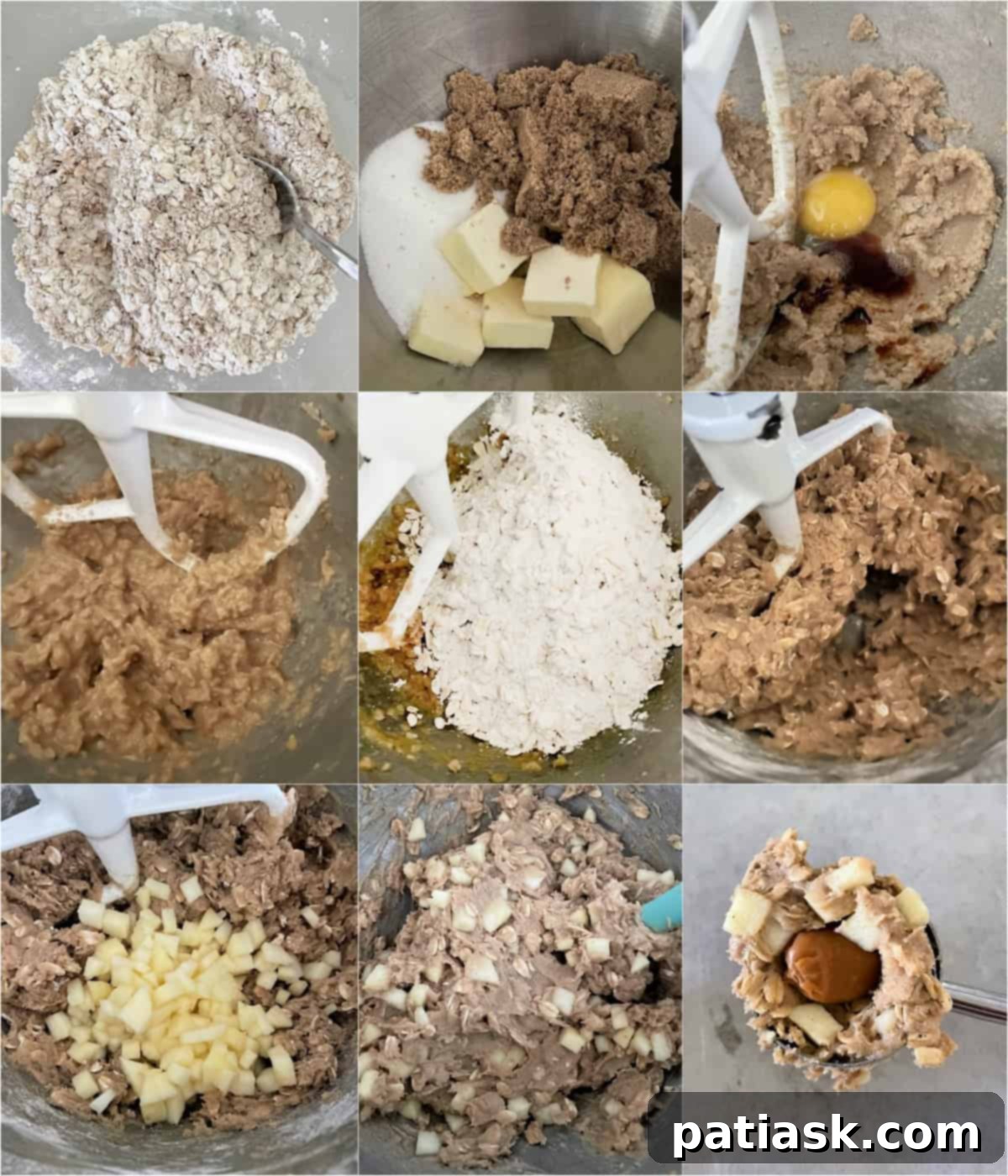 Chewy Caramel Apple Oatmeal Cookies 5 Soft Apple Caramel Oatmeal Cookies cooling on a wire rack