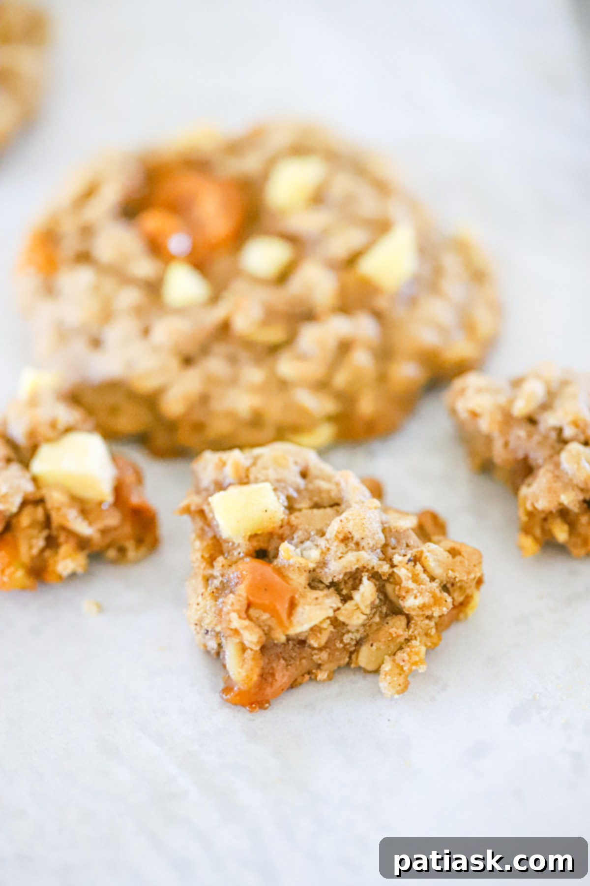 Chewy Caramel Apple Oatmeal Cookies 6 Assorted Soft Apple Caramel Oatmeal Cookies on display