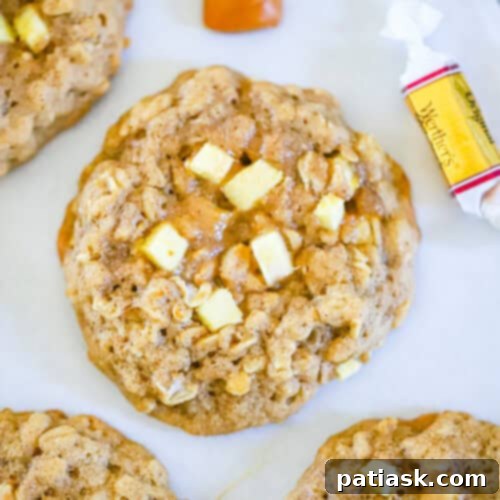 Chewy Caramel Apple Oatmeal Cookies 7 Soft Apple Caramel Oatmeal Cookies