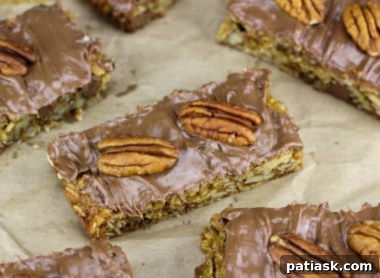 Sweet & Simple: 40 Easy Caramel Dessert Ideas 13 Caramel Pecan Chocolate Oat Bars, also known as Turtle Bars
