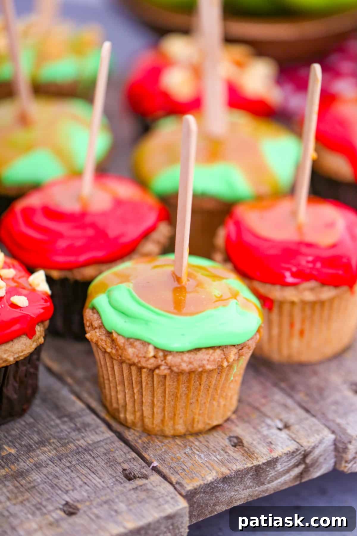 Sweet & Simple: 40 Easy Caramel Dessert Ideas 14 Caramel Apple Cupcakes with salted buttercream frosting