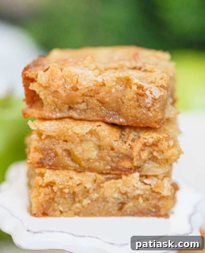 Sweet & Simple: 40 Easy Caramel Dessert Ideas 3 Salted Caramel Chip Apple Blondies with apples and caramel chips