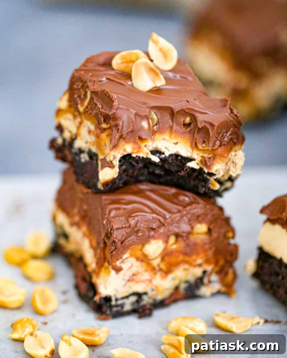 Sweet & Simple: 40 Easy Caramel Dessert Ideas 35 Outrageous Snickers Brownies with nougat, peanuts, and caramel