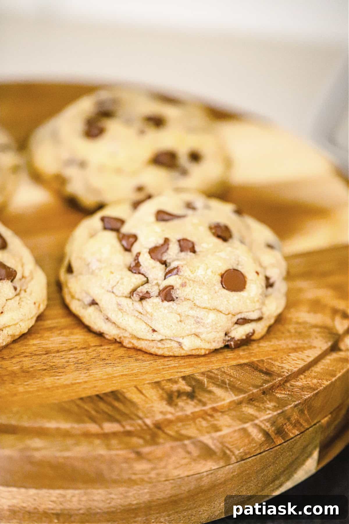 Legendary Levain Chocolate Chip Cookies 4 Close-up of a perfectly baked Ultimate Chocolate Chip Levain Cookie revealing a gooey center