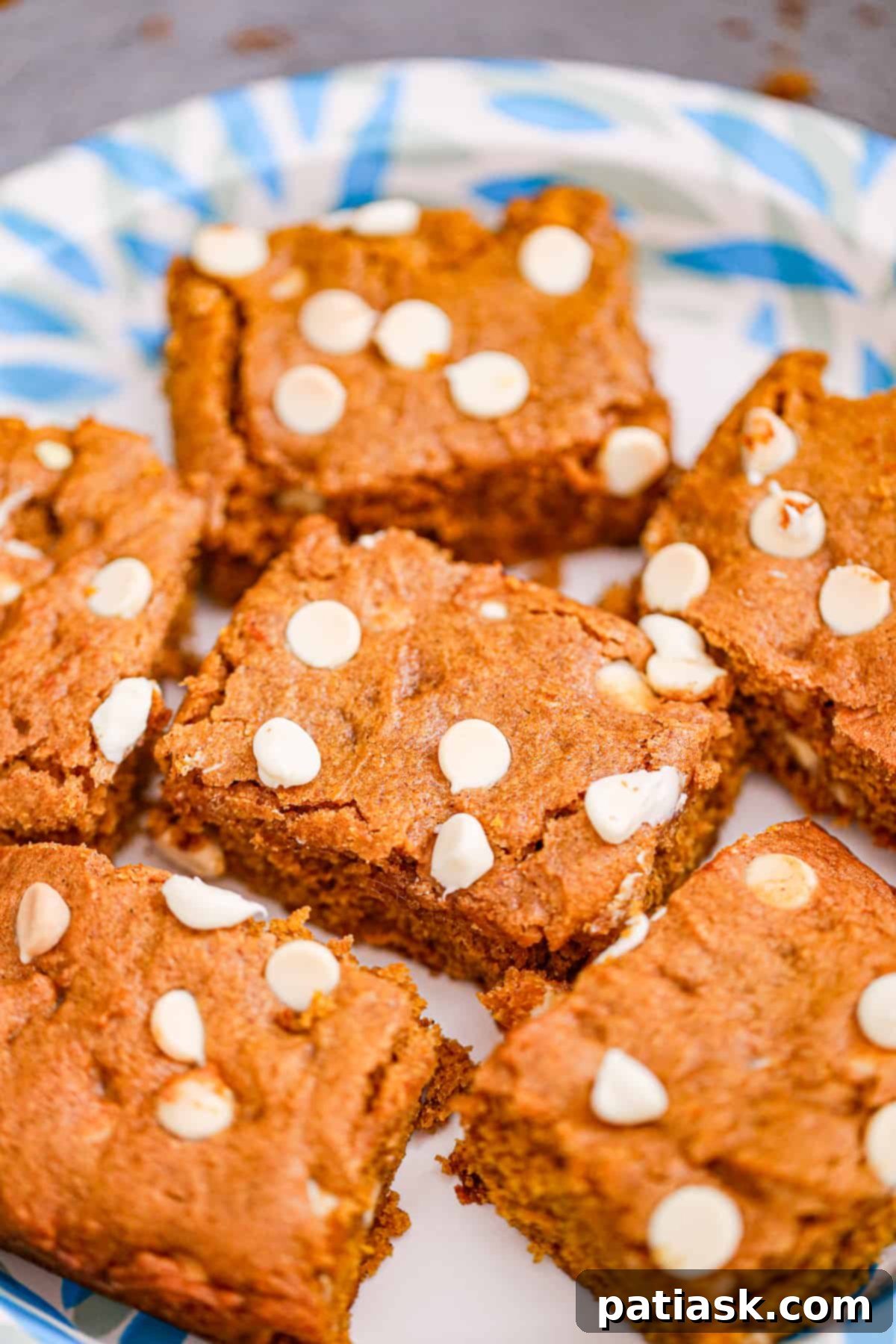 50 Effortless Pumpkin Delights 23 Perfect Pumpkin White Chocolate Chip Bars