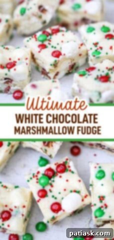 Festive White Chocolate Marshmallow Fudge 3 Holiday White Chocolate Marshmallow Fudge