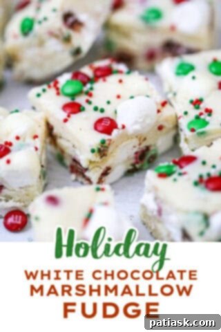 Festive White Chocolate Marshmallow Fudge 4 Holiday White Chocolate Marshmallow Fudge