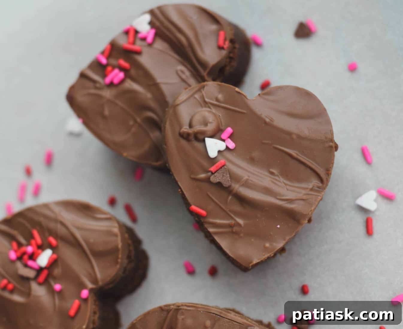 Sweetheart Fudgy Milk Chocolate Brownie Bites 3 valentine brownie bites