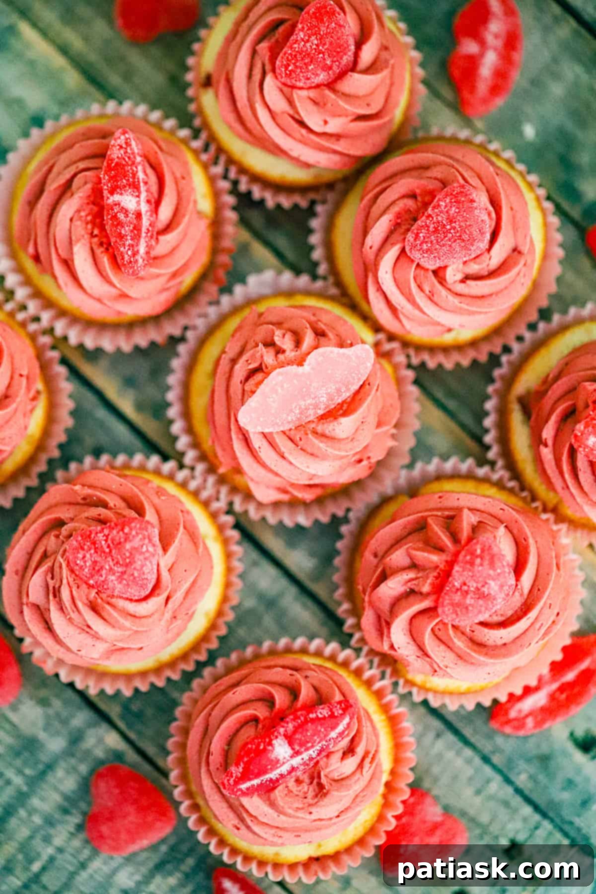 easy Valentine decoration Strawberry Cupcakes recipe with strawberry frosting