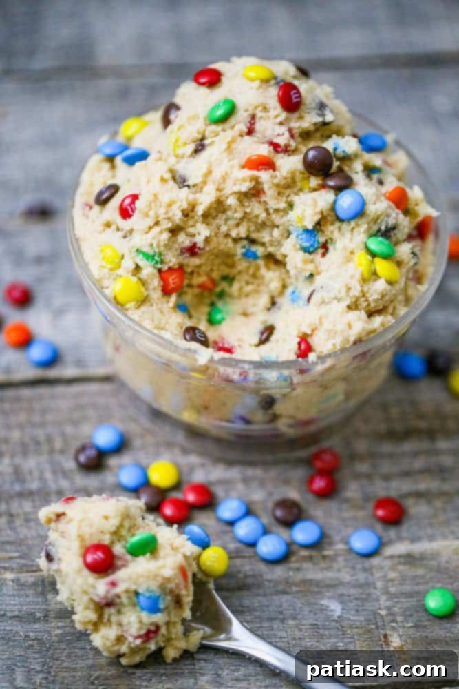 Edible M&M Cookie Dough Dip recipe