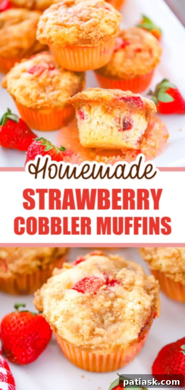 Close-up of a fruity snack, Strawberry Streusel Cobbler Muffins