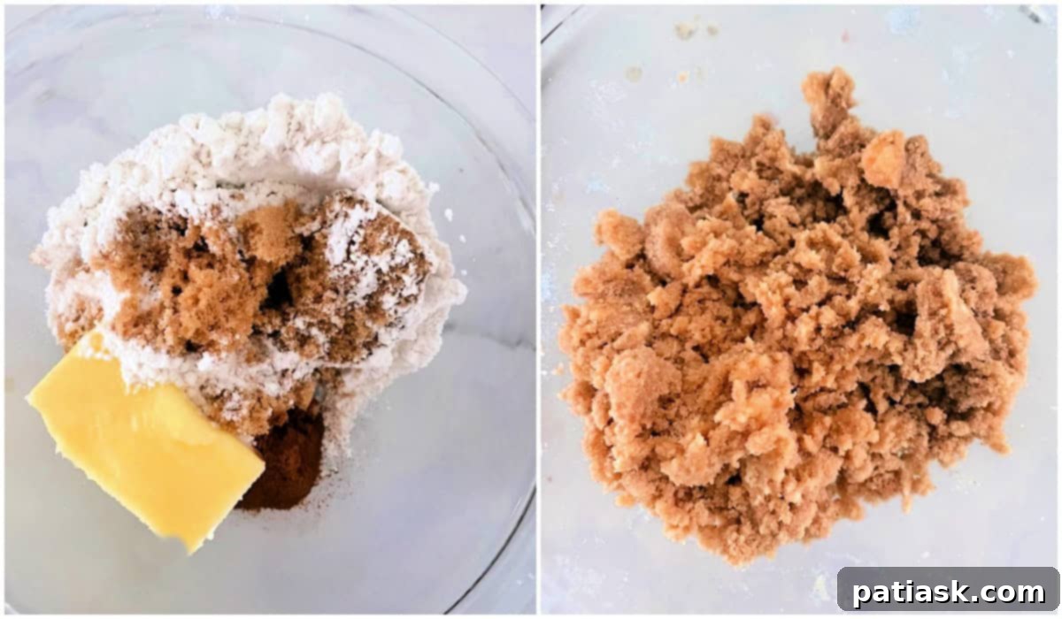 Process of making streusel topping for muffins