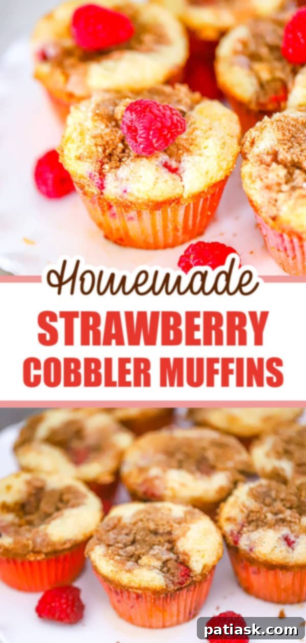 Strawberry Streusel Cobbler Muffins arranged for a quick breakfast snack