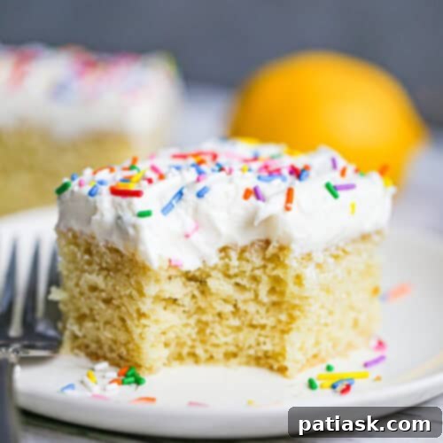 Zesty Lemon Cake 8 Lemon Snack Cake with Vanilla Frosting