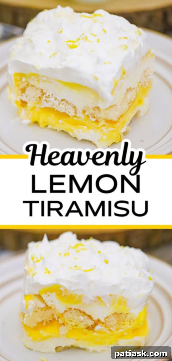 Lemony Tiramisu Delight 11 Elegant serving of lemon tiramisu on a white plate