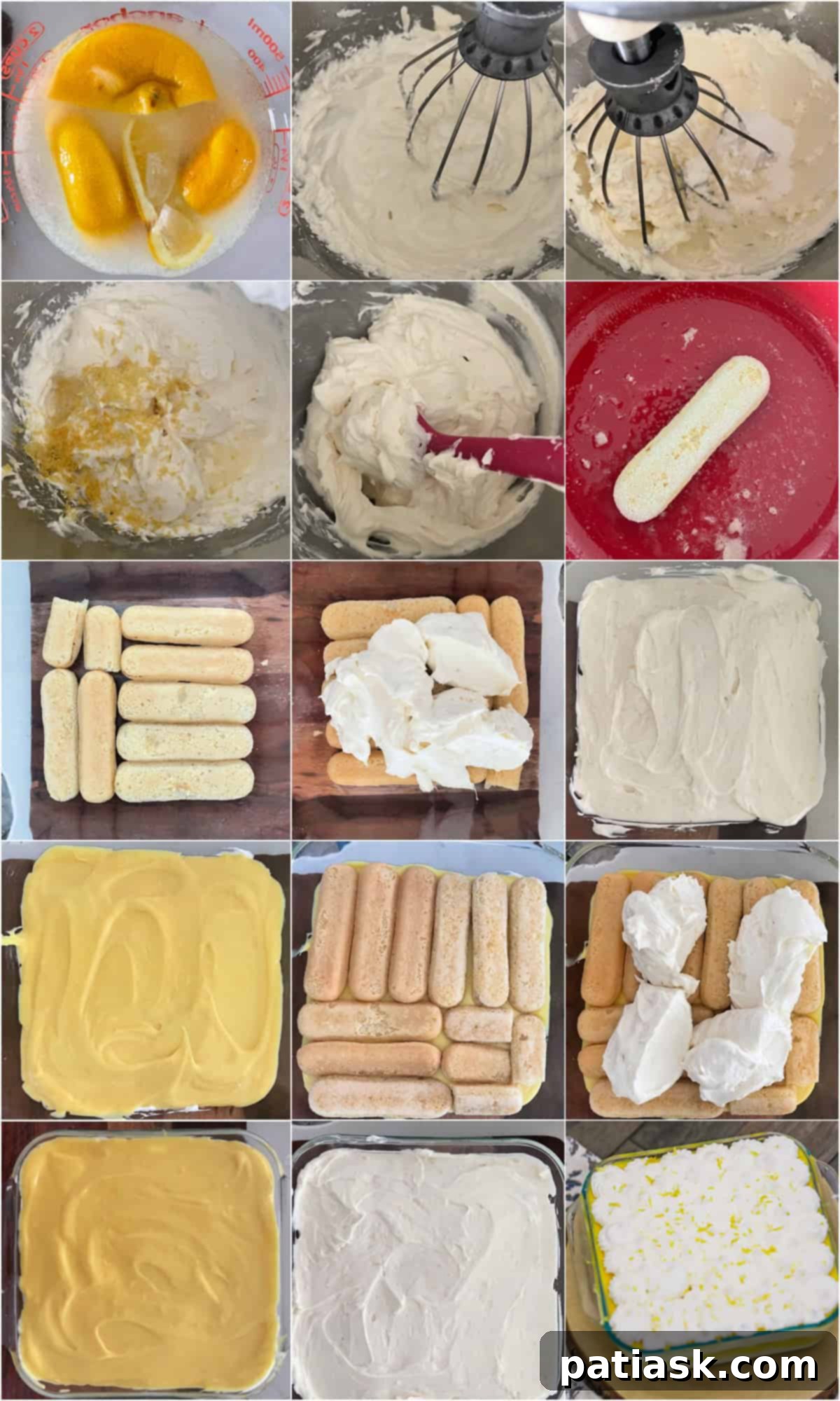 Lemony Tiramisu Delight 5 Step-by-step tutorial on making lemon tiramisu