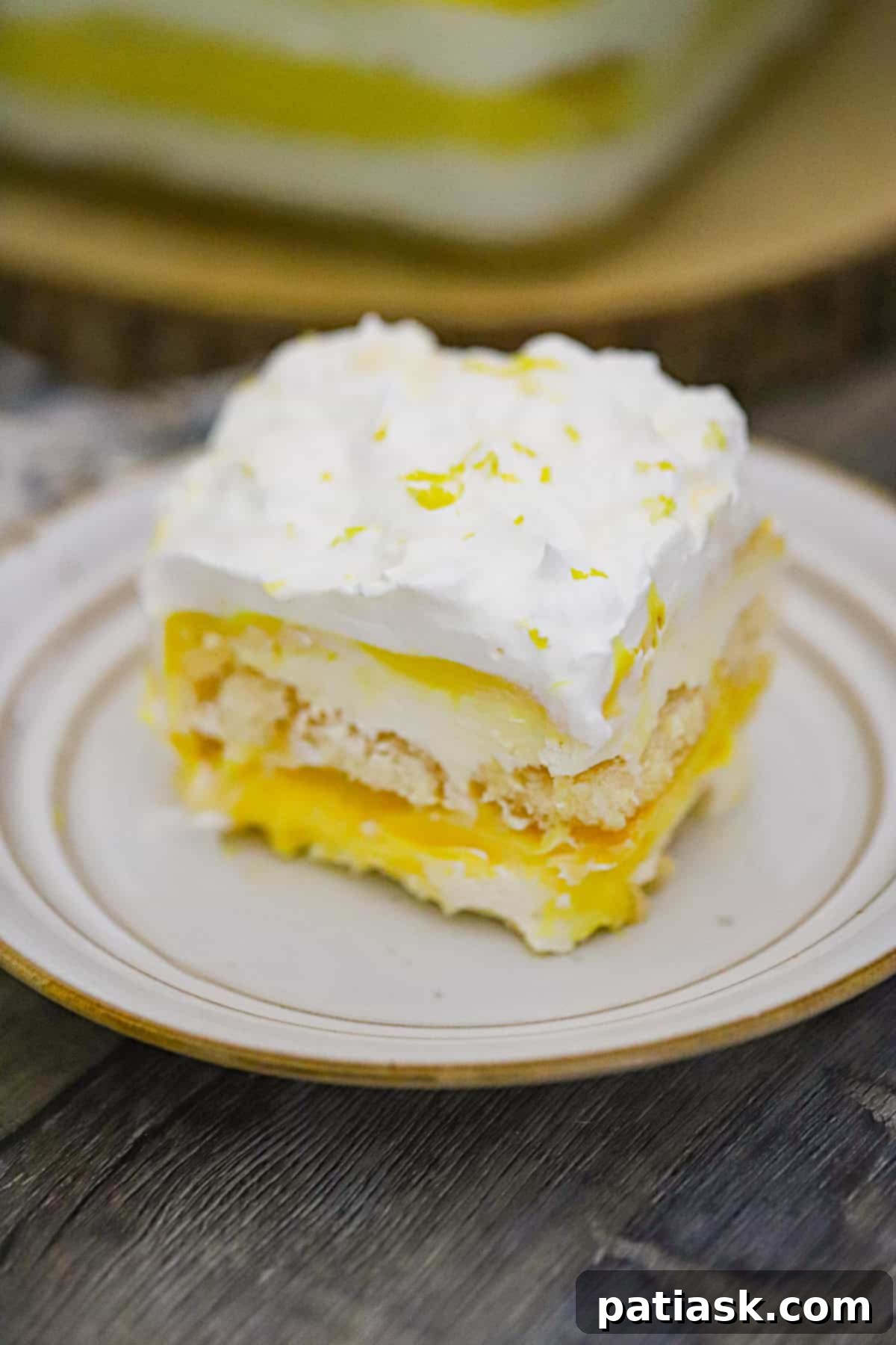 Lemony Tiramisu Delight 7 Lemon Tiramisu garnished with lemon slices