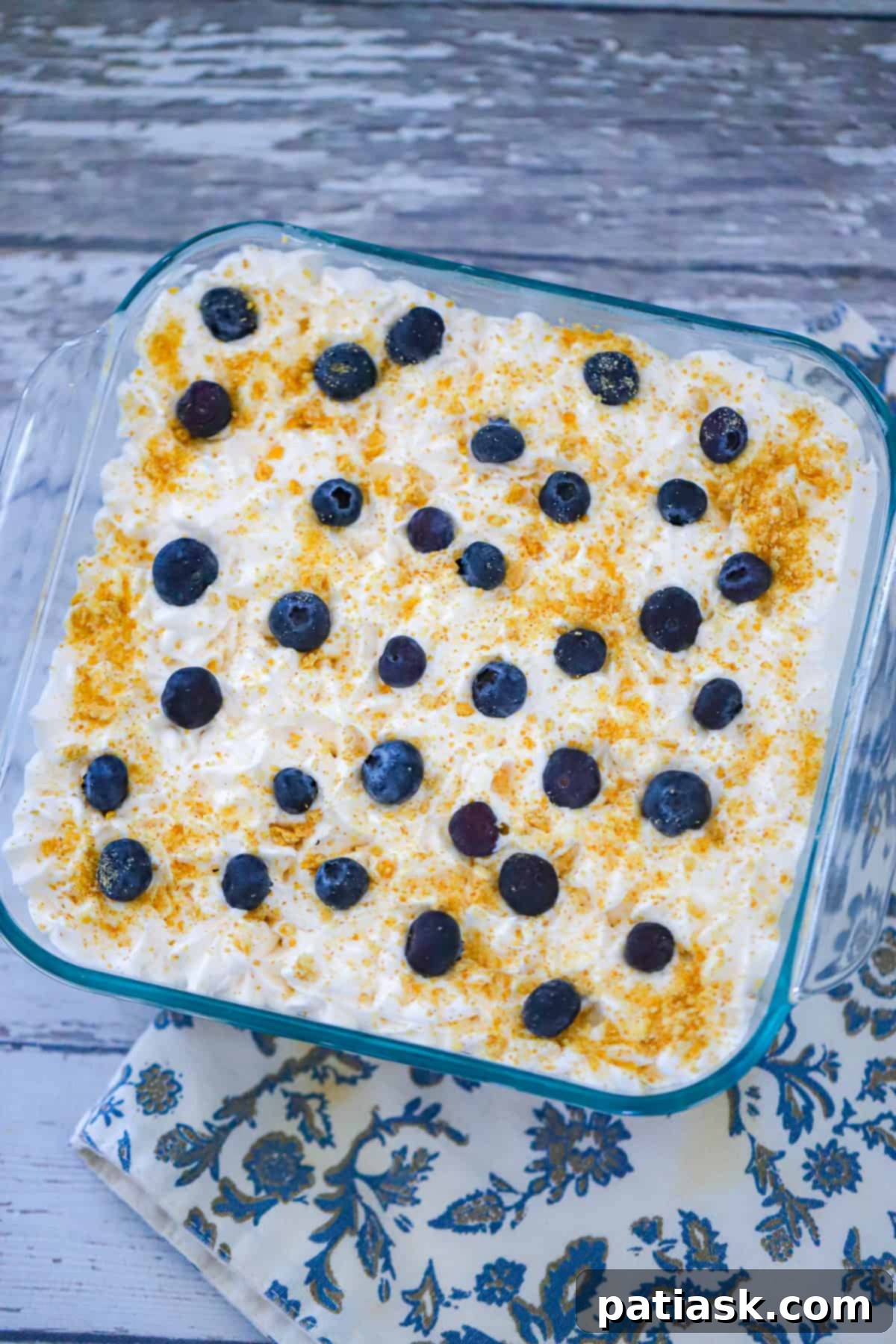 Effortless Blueberry Cheesecake Dream 3 Easy Blueberry Cheesecake Delight layered dessert showcasing a smooth cream cheese filling and vibrant blueberry topping