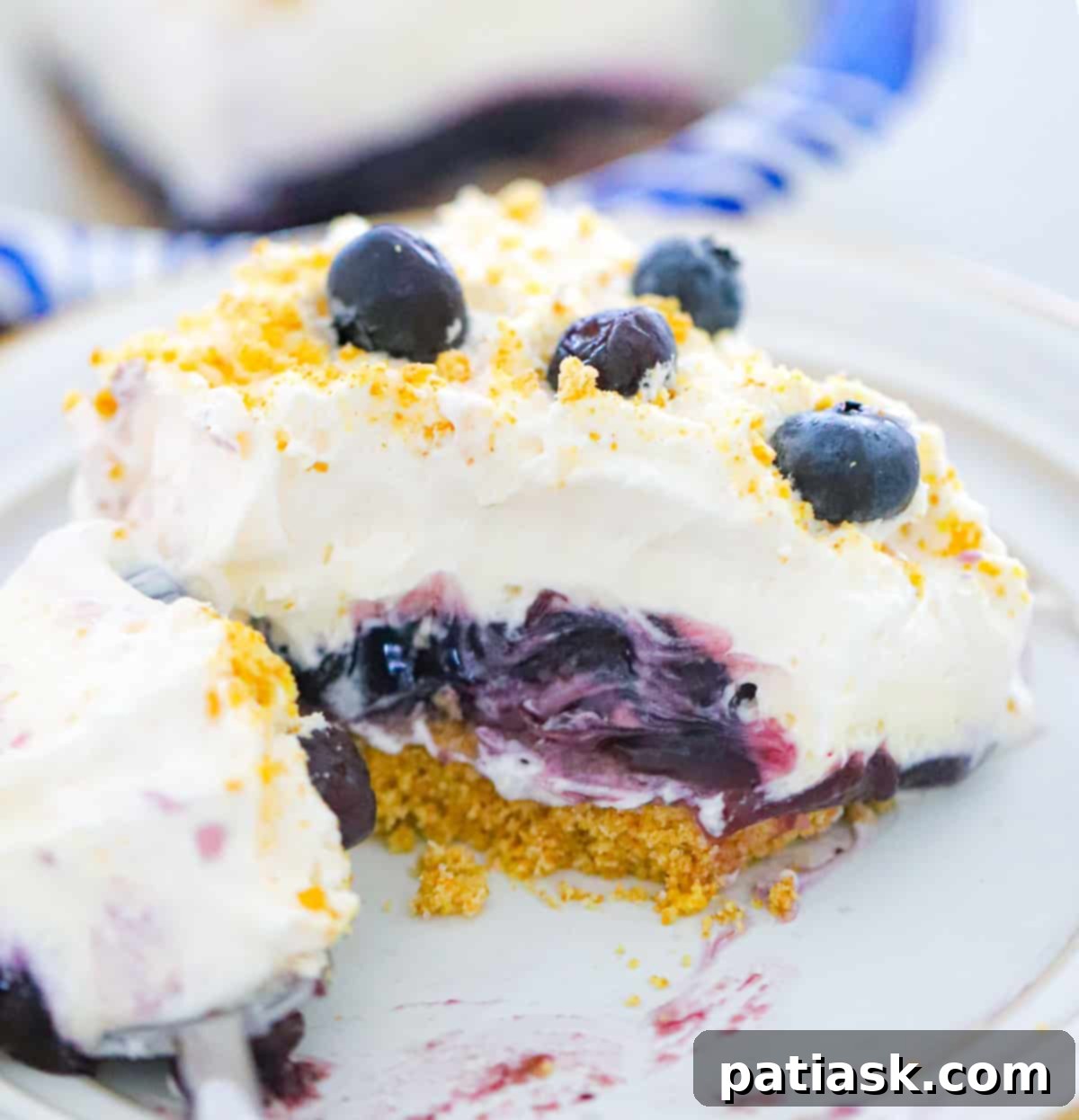 Effortless Blueberry Cheesecake Dream 4 Easy blueberry cheesecake delight showing the creamy layers of dessert