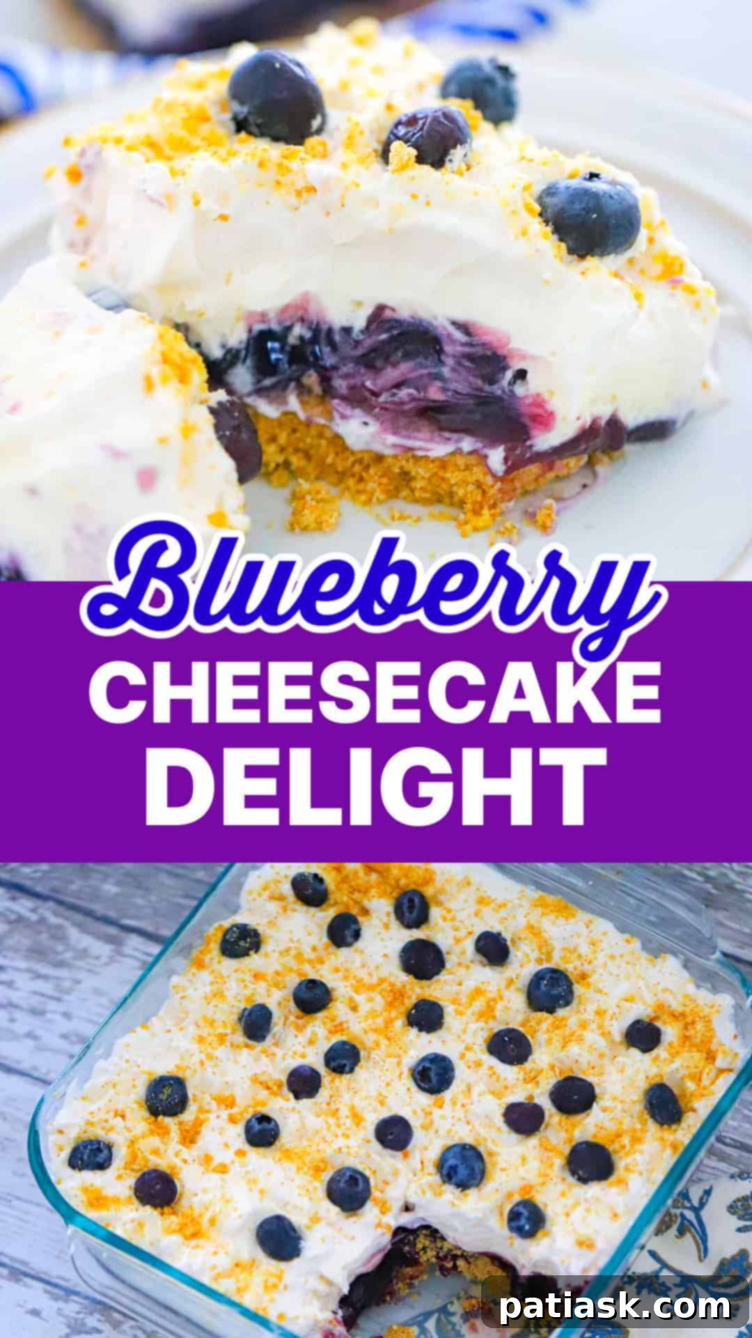 Effortless Blueberry Cheesecake Dream 9 Blueberry CHEESECAKE DELIGHT cream cheese dessert with perfect layers