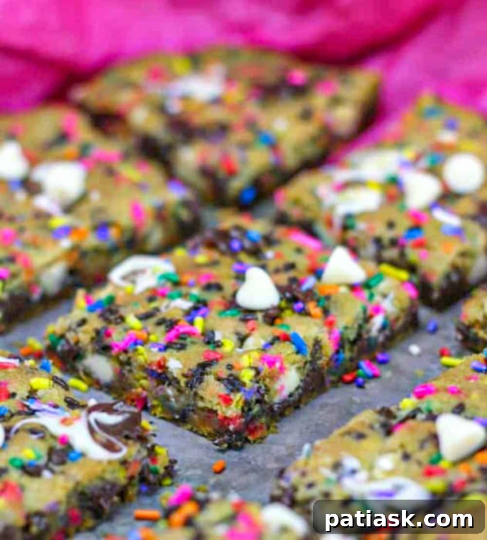 Party Funfetti Chocolate Chip Bars 5 Funfetti Party Cookie Bars chocolate chip bars with sprinkles
