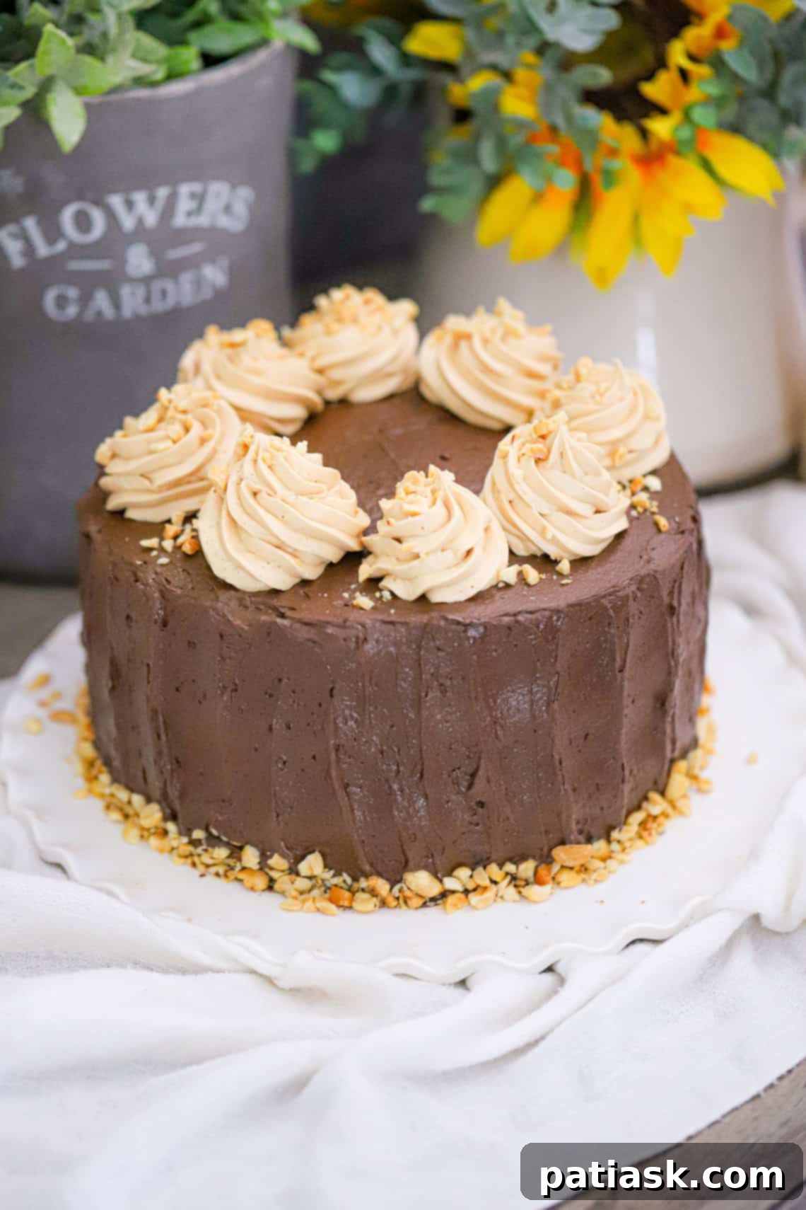 Decadent Chocolate Peanut Butter Cake 5 Chocolate Peanut Butter Cake recipe ingredients laid out