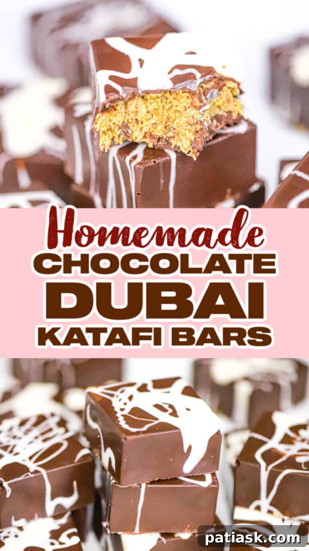 Desert Oasis Chocolate Bars 9 Several Homemade Chocolate Dubai Bars artfully arranged on a serving plate.