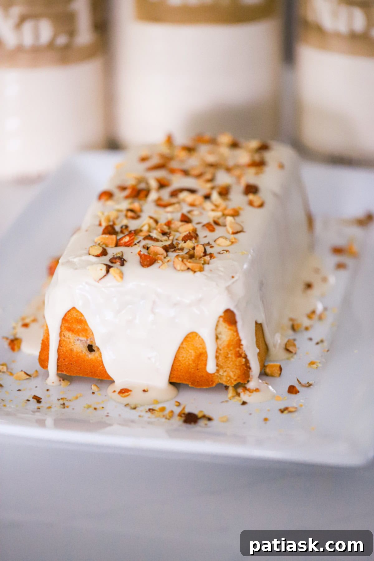 rhubarb pound cake with vanilla glaze