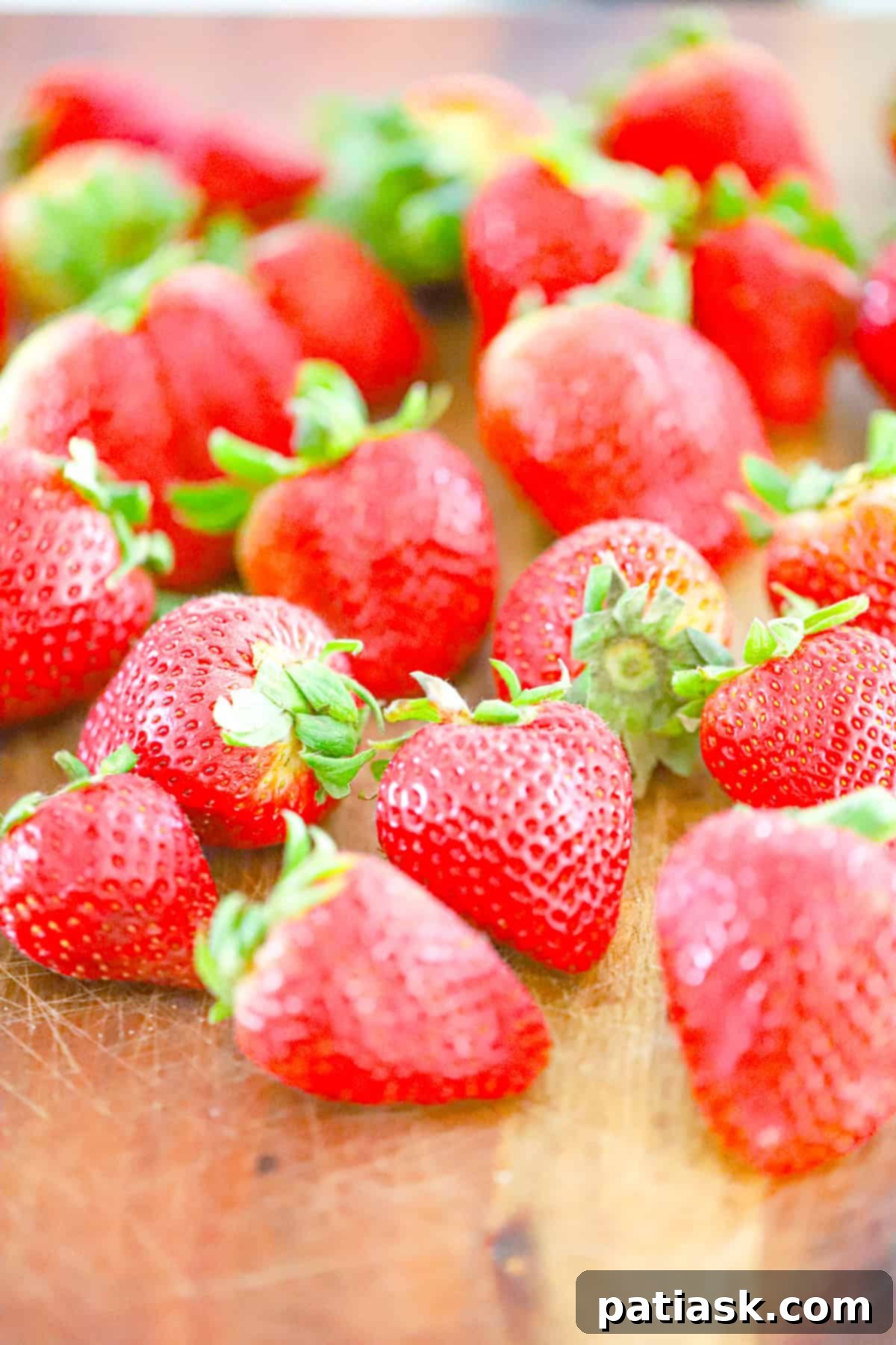 Wholesome Strawberry Chia Jam 3 Closeup of strawberry chia jam on a spoon