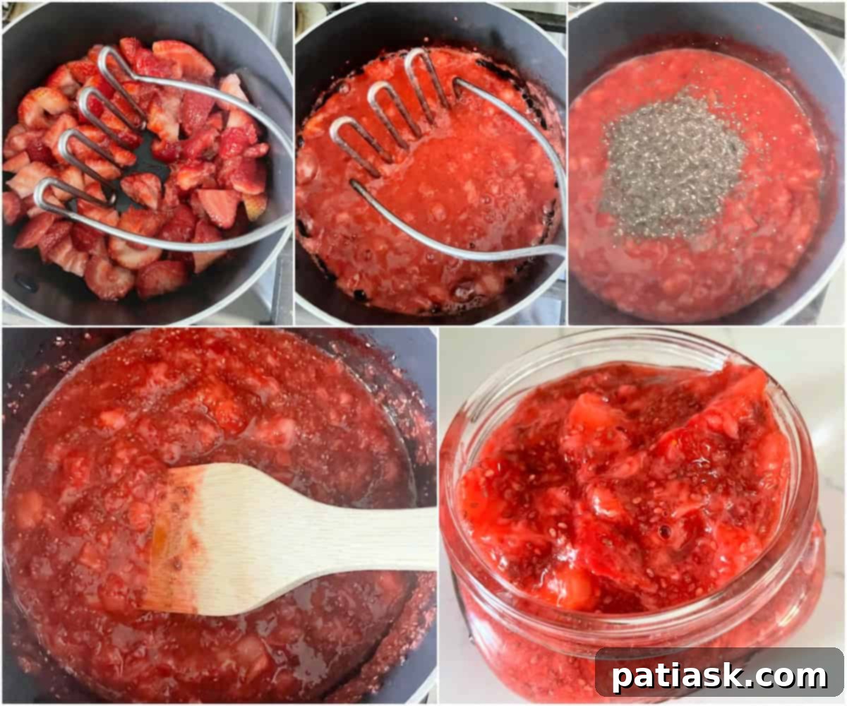 Wholesome Strawberry Chia Jam 5 Strawberry chia jam spread on rice cakes