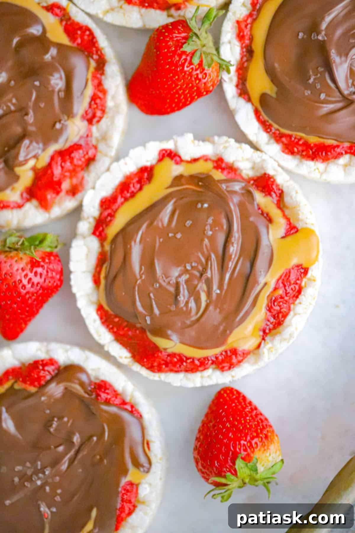Strawberry Peanut Butter Chocolate Rice Cake Bliss 2 Healthy and Delicious Strawberry Peanut Butter Chocolate Rice Cakes recipe