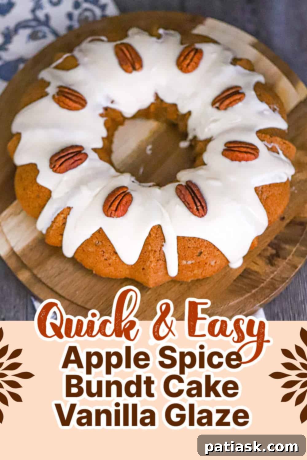 Easy Fall Dessert: Apple Spice Bundt Cake with Vanilla Glaze