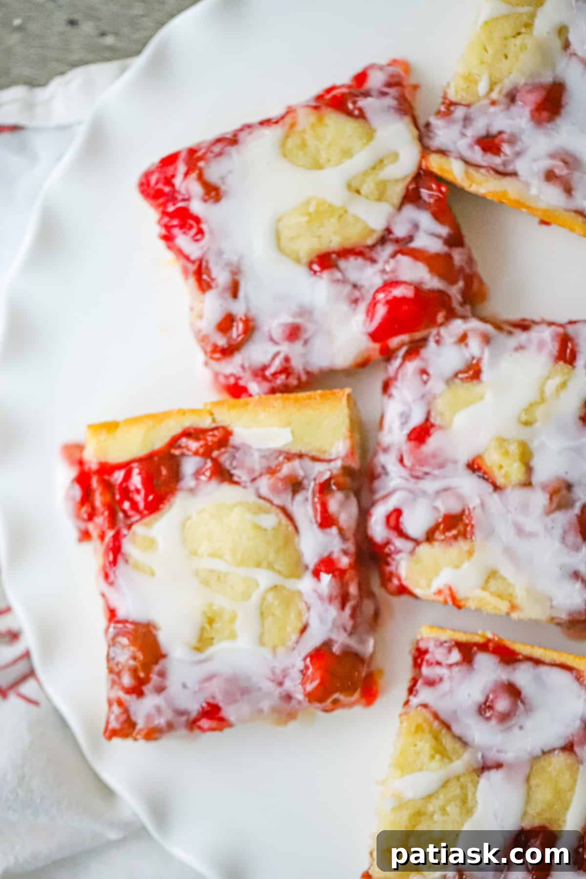 Cherry Cobbler Bars 4 Cherry Cobbler Bars with Glaze