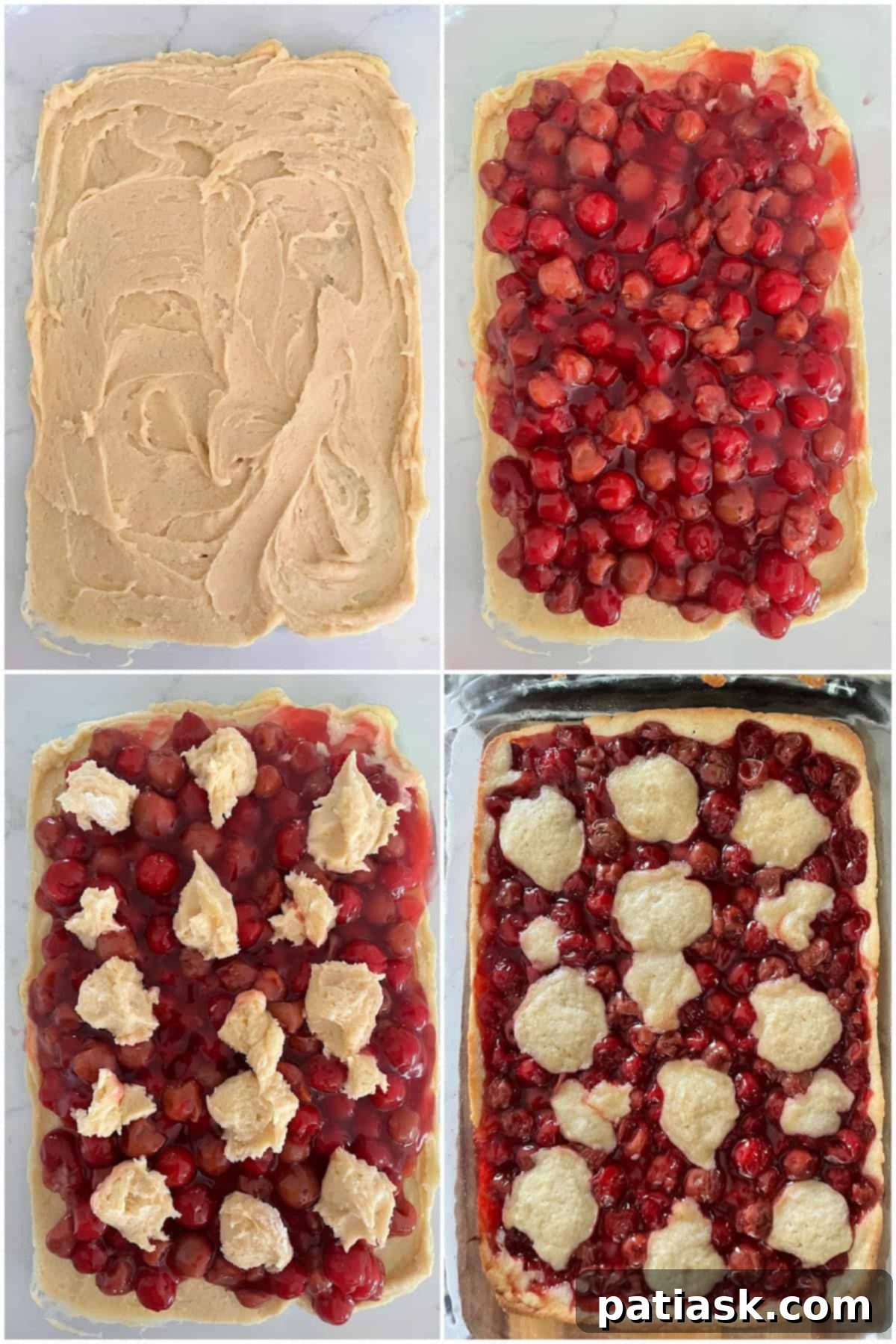 Cherry Cobbler Bars 6 Cherry Cobbler Bars ready to be served