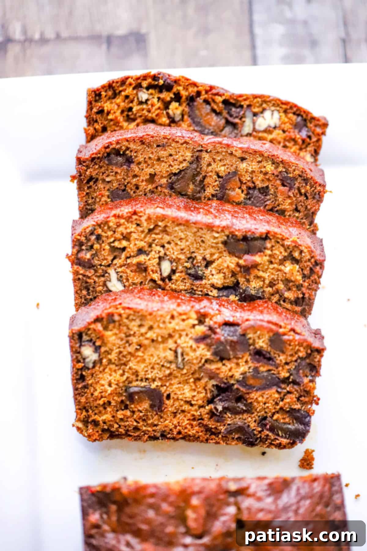 Grandma's Date Nut Bread 6 Wrapped loaf of date nut bread ready for holiday gifting, tied with twine and a label