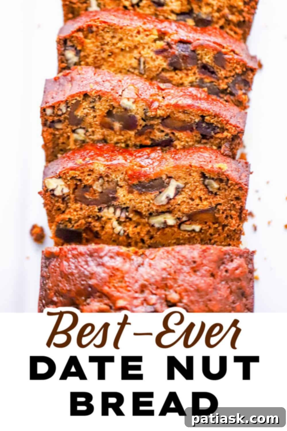 Grandma's Date Nut Bread 9 Tea time snack with a slice of date nut bread and walnuts, evoking a cozy ambiance