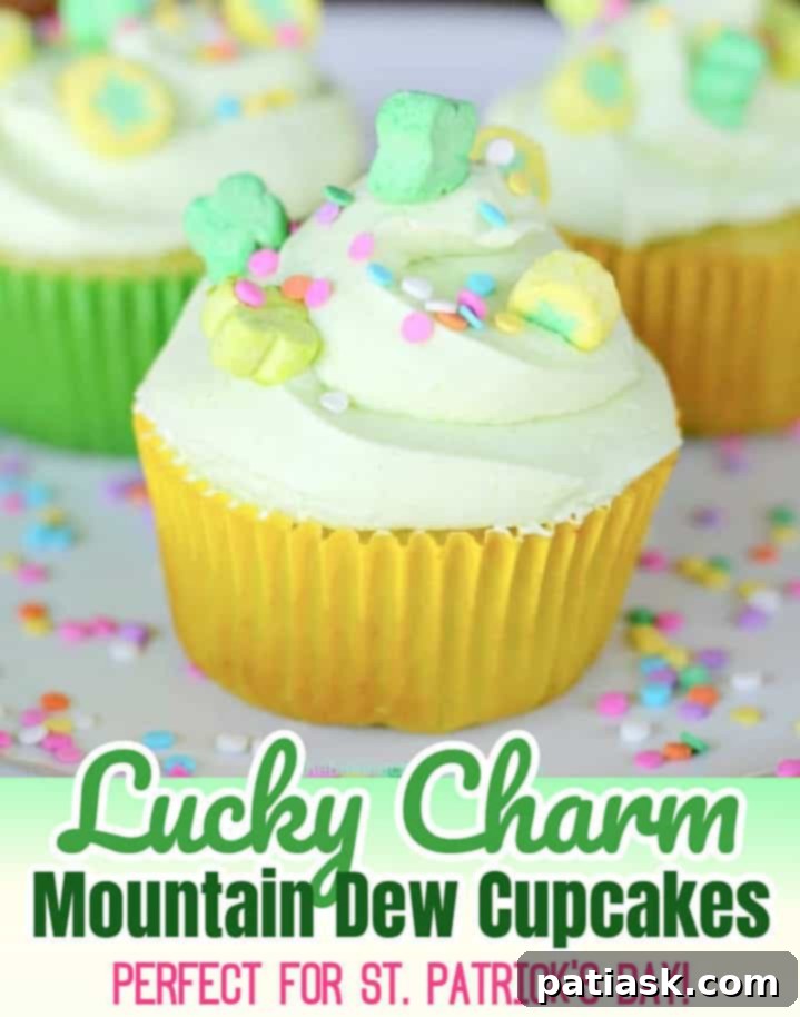 20 Festive St Patricks Day Treats 6 Lucky Charm Mountain Dew lemon lime Cupcakes recipe
