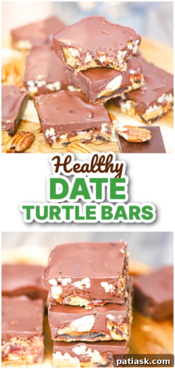 Guilt-Free Date Turtle Treats 8 VEGAN DESSERT: Another enticing image of the healthy vegan date turtle bars, emphasizing their deliciousness.