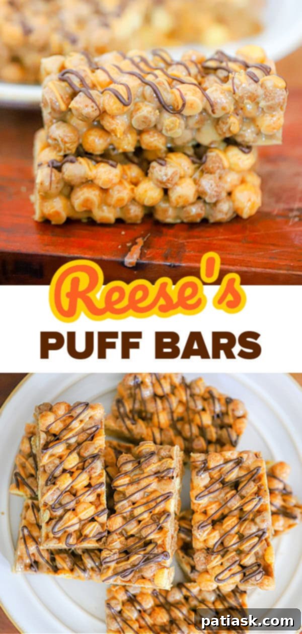REESE'S PUFF BARS, close up with cereal texture