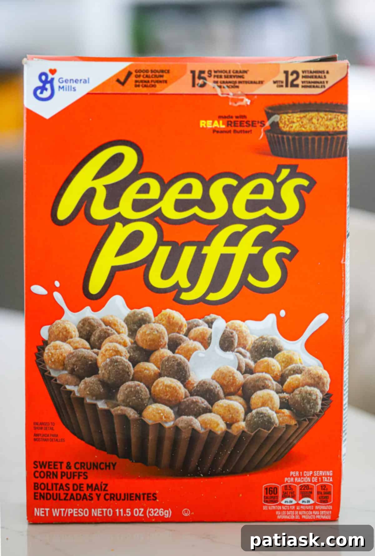 Fresh ingredients laid out for making Reese's Puffs Cereal Bars.