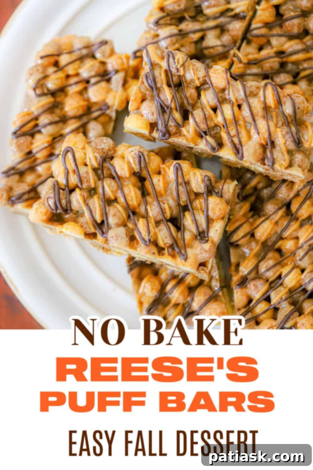 REESE'S PUFF BARS, top down view with drizzles