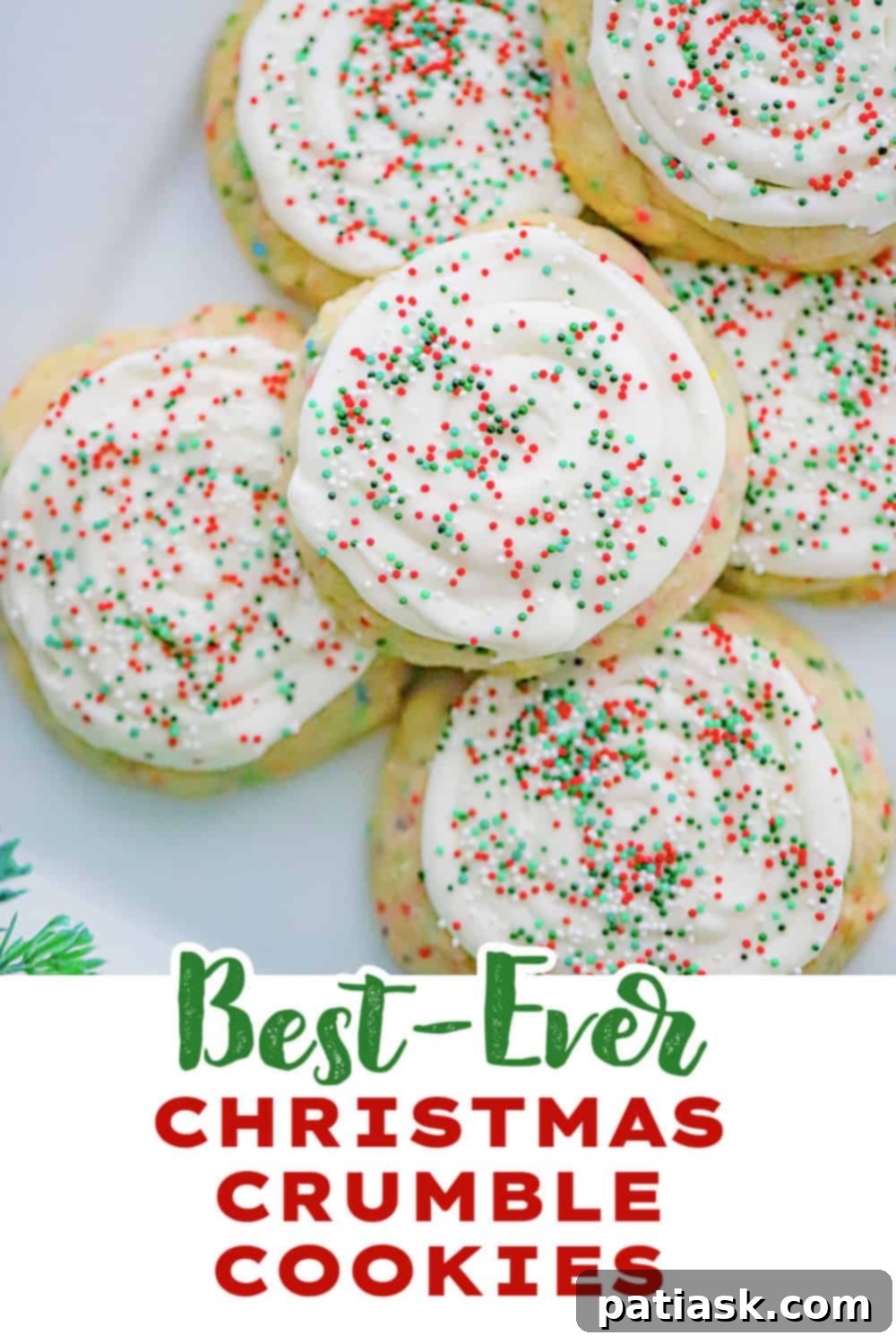 Christmas Crumbl Sugar Treats 9 HOLIDAY CRUMBL COOKIES on a festive plate