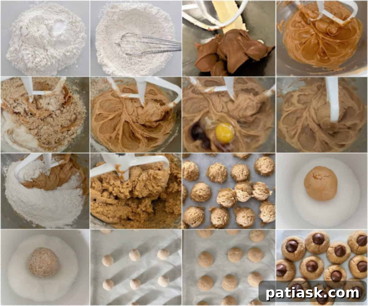 Peanut Butter Kiss Cookies 5 Freshly baked peanut butter blossoms cooling on a wire rack, showcasing their perfect golden-brown color.