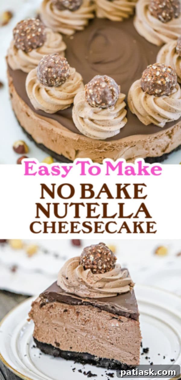 Decadent No-Bake Nutella Bliss 10 Creamy and delightful Nutella NO BAKE CHEESECAKE, a hazelnut dream