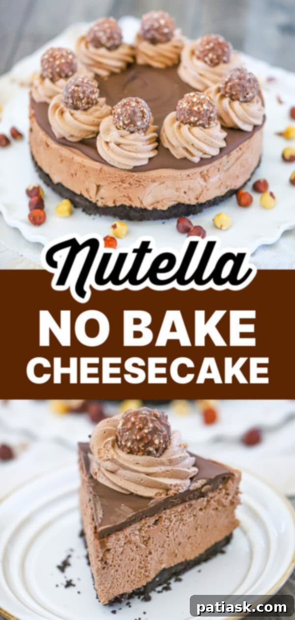 Decadent No-Bake Nutella Bliss 9 Indulgent Nutella NO BAKE CHEESECAKE, perfect for any occasion