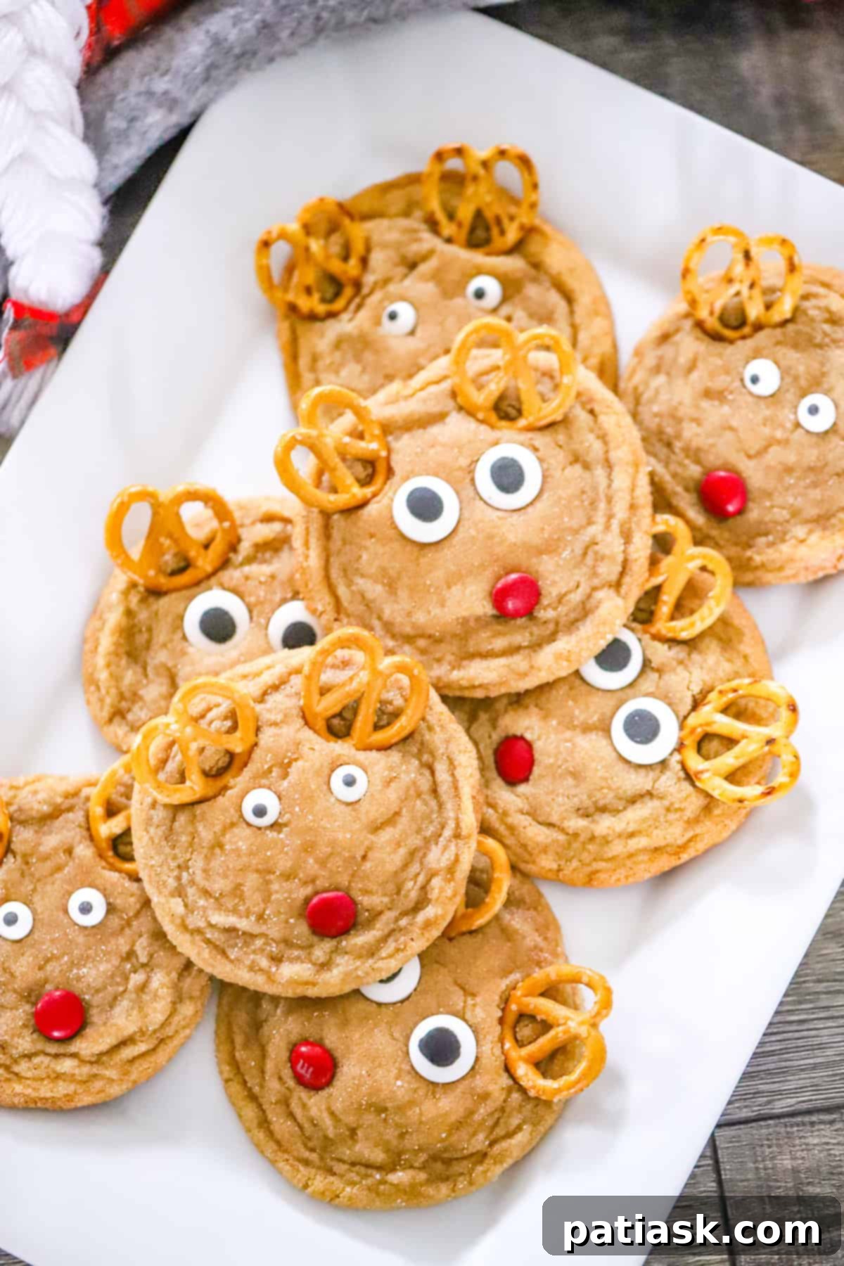 Festive Reindeer Delights 4 Ingredients laid out for making festive Christmas Reindeer Cookies.
