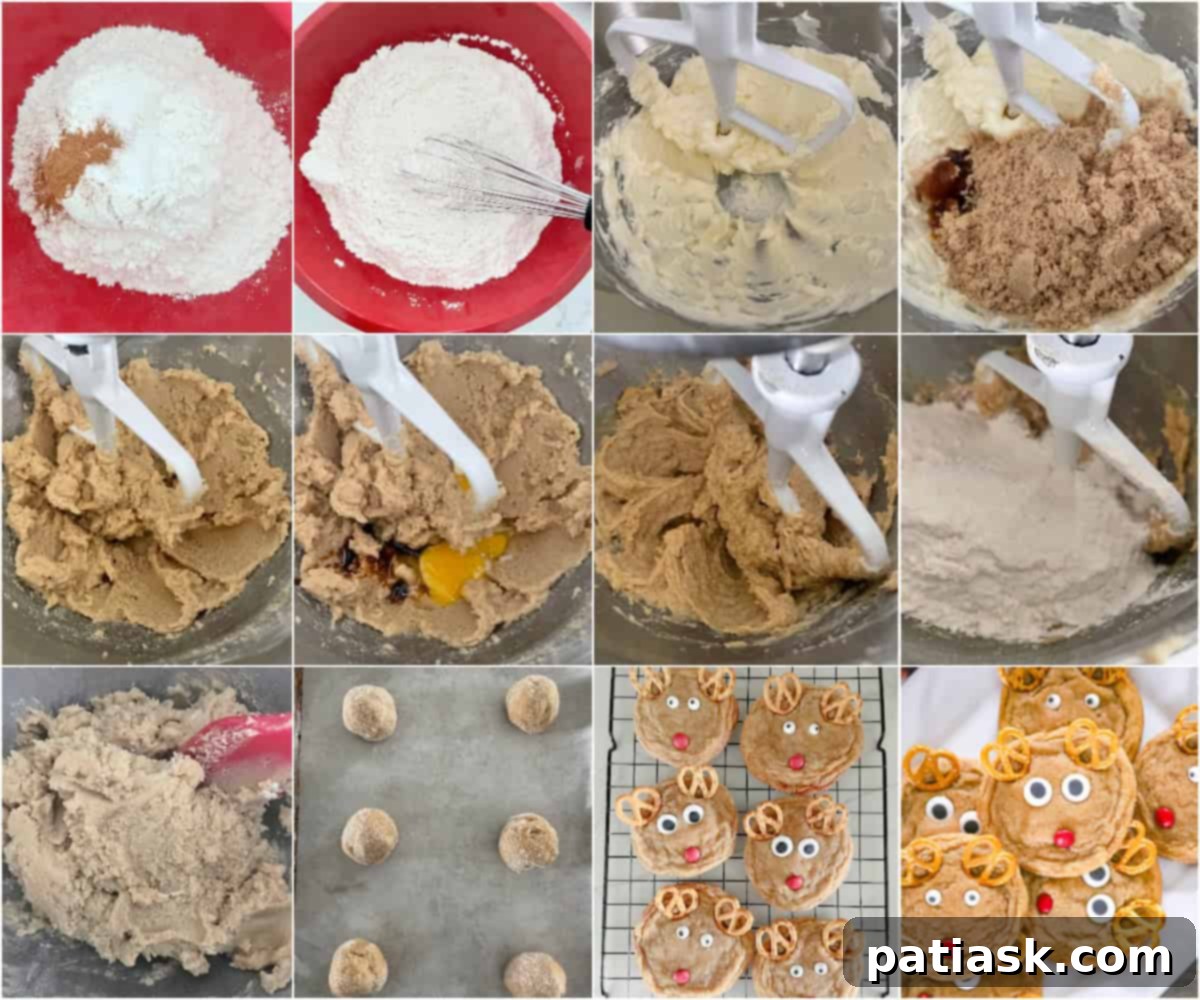 Festive Reindeer Delights 5 A tray of festive Christmas Reindeer Cookies cooling on a wire rack.