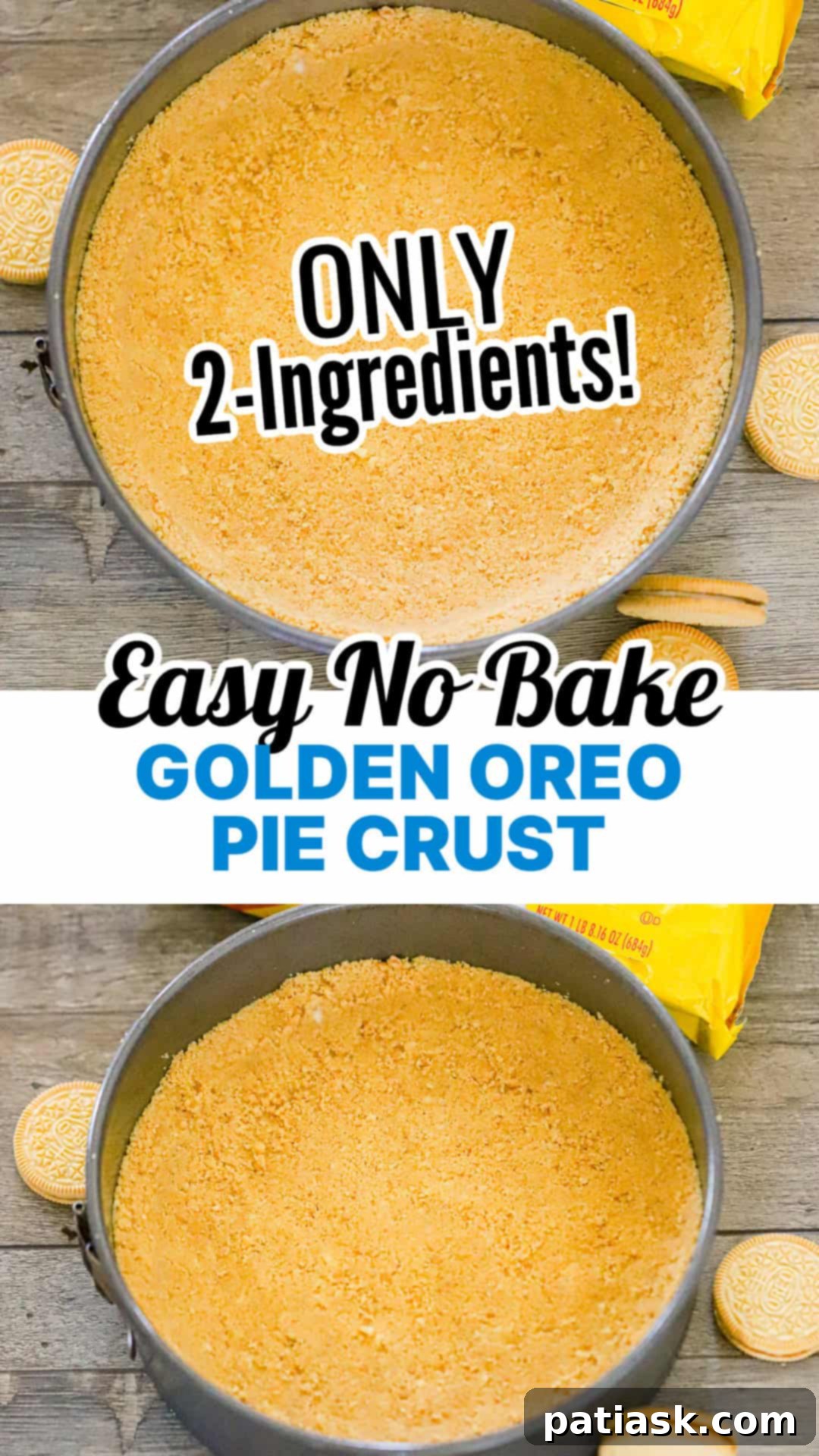 Golden Oreo Vanilla Dessert Crust 7 2 INGREDIENT GOLDEN OREO PIE CRUST