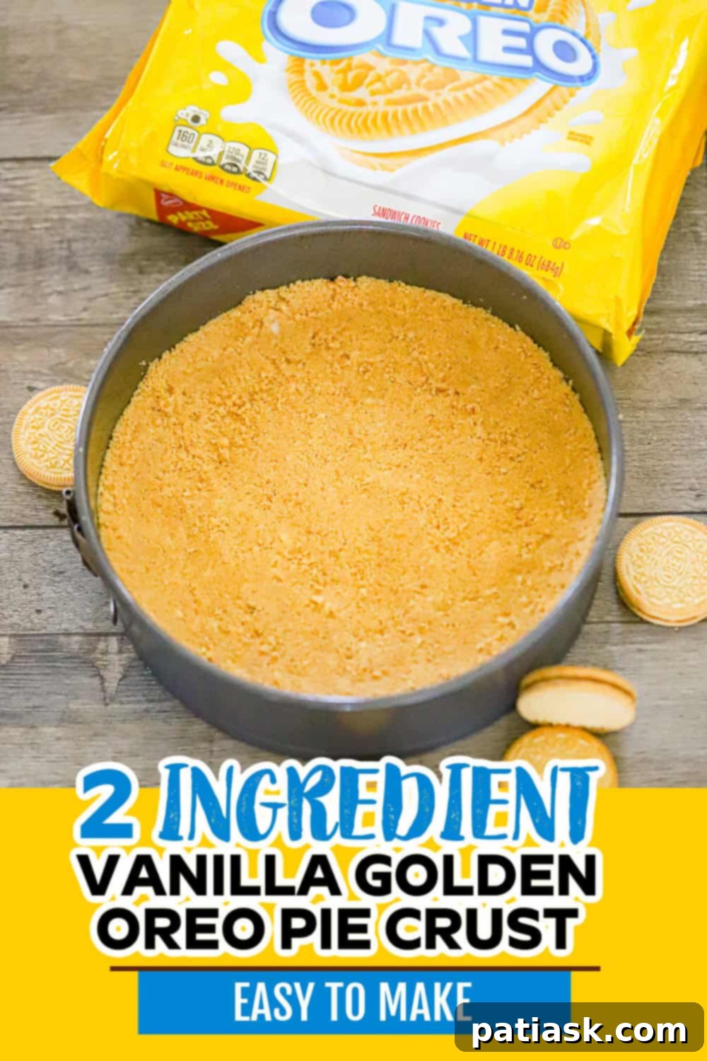 Golden Oreo Vanilla Dessert Crust 8 2 INGREDIENT GOLDEN OREO PIE CRUST