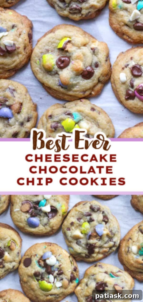 Velvety Cheesecake Chocolate Chip Cookies 9 Delicious Homemade Cheesecake Chocolate Chip Cookies - thick, soft, and bursting with flavor.